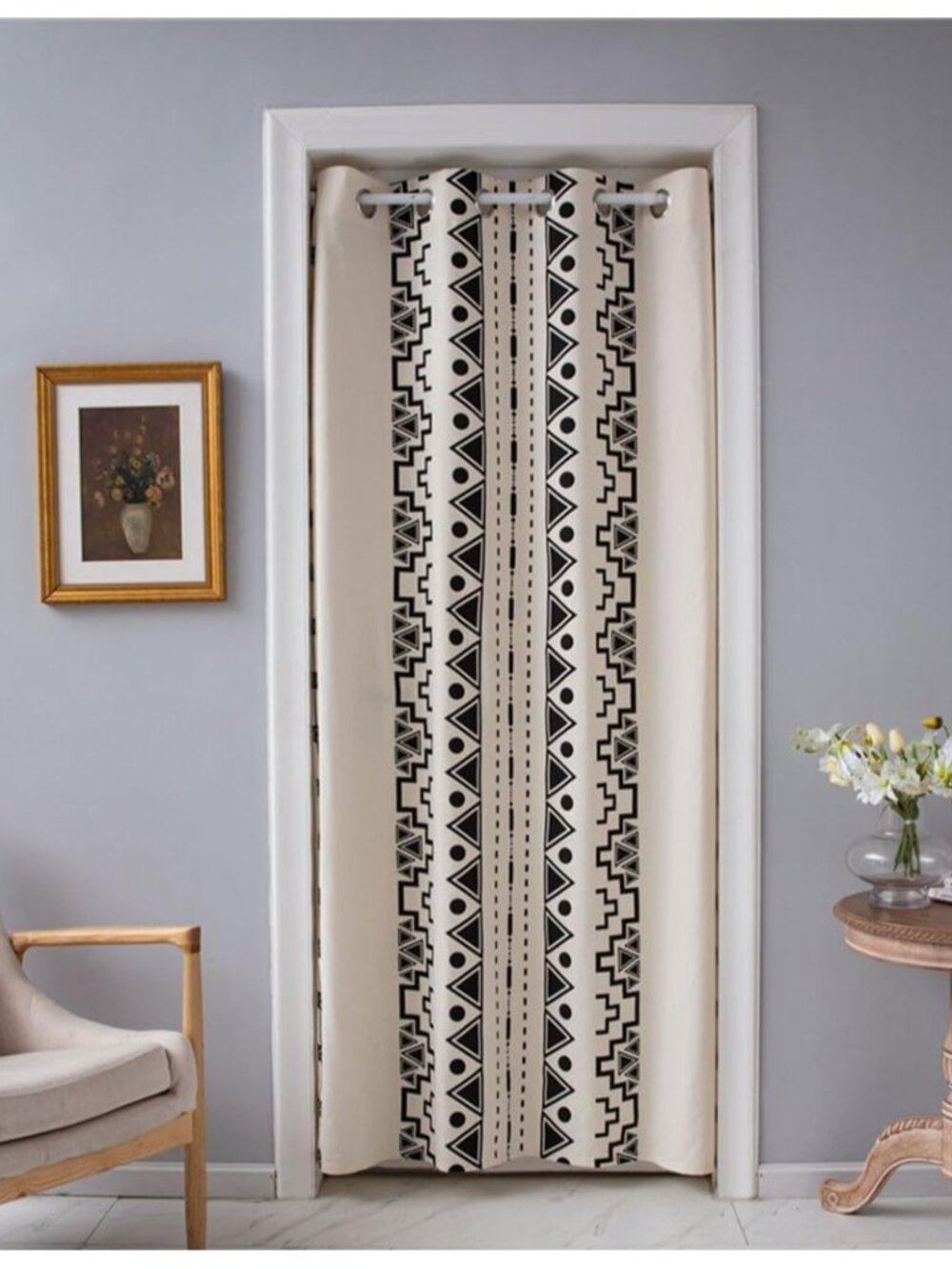 Boho Door Curtains for Doorways Privacy, Room Divider Curtains, Insulated Curtai